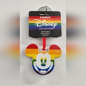 Mickey Rainbow Ornament Set Of 2‎ NWT